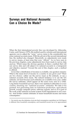 Surveys and National Accounts: Can a Choice Be Made?