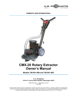 CMX-20 Rotary Extractor Owner`s Manual