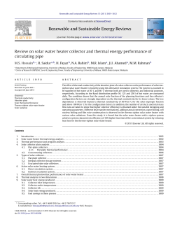 Review on solar water heater collector and thermal energy