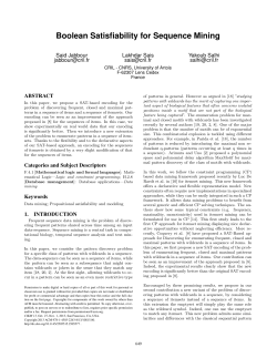 Boolean Satisfiability for Sequence Mining