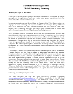 Faithful Purchasing and the Global Sweatshop Economy