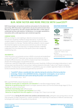 BLM: NOW FASTER AND MORE PRECISE WITH LeanCOST&reg;