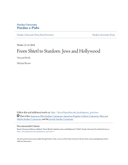 From Shtetl to Stardom: Jews and Hollywood - Purdue e-Pubs