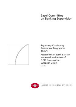 (RCAP) - Assessment of Basel III G