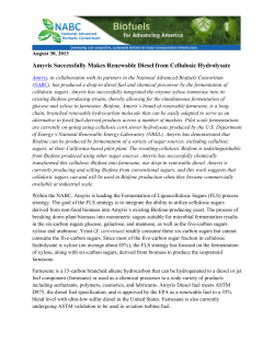 Amyris Successfully Makes Renewable Diesel from Cellulosic