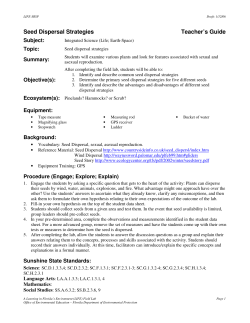 Seed Dispersal Strategies Teacher`s Guide