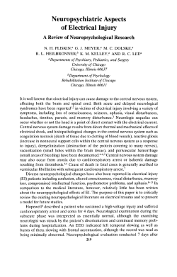 Neuropsychiatric Aspects of Electrical Injury