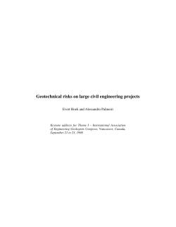 Geotechnical risks on large civil engineering projects