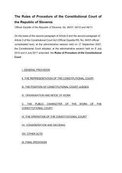 The Rules of Procedure of the Constitutional