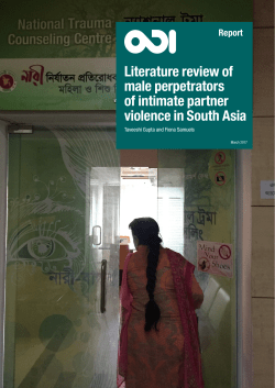 Literature review of male perpetrators of intimate partner violence in