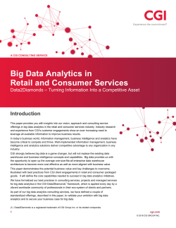 Big Data Analytics in Retail and Consumer Services
