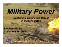 Explaining Victory and Defeat in Modern Battle [presentation]