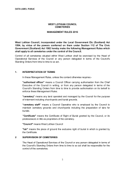 Cemetery Management Rules