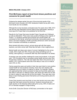 Media Release - McCreary Centre Society