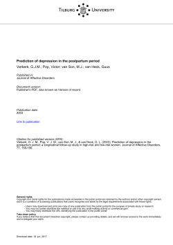 Tilburg University Prediction of depression in the