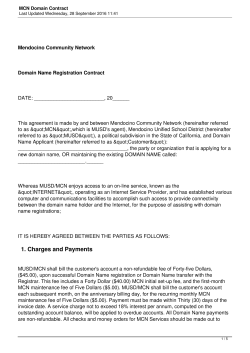 MCN Domain Contract - Mendocino Community Network