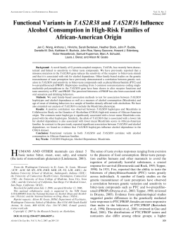 Functional Variants in TAS2R38 and TAS2R16 Influence Alcohol