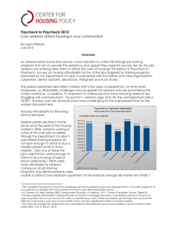 Paycheck to Paycheck 2012: Can veterans afford housing in your