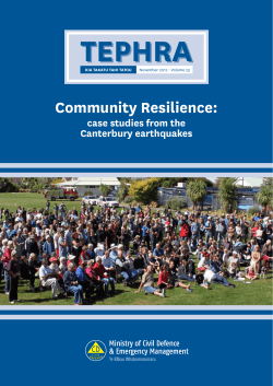 Community Resilience, Case Studies from the Canterbury