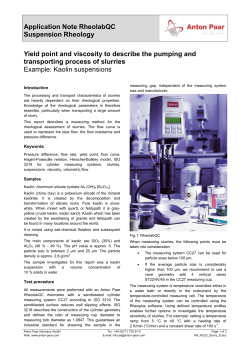 Application Note RheolabQC Suspension Rheology Yield point and