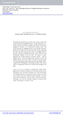 ENGLISH ROMANTIC LITERATURE