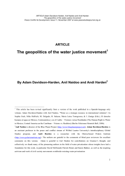 The Geopolitics of the Water Justice Movement