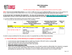 CNA Information Fall 2015