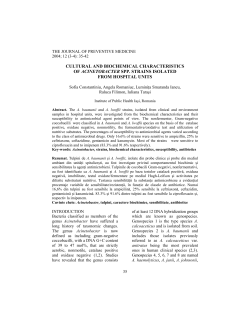 Cultural and biochemical characteristics of Acinetobacter spp