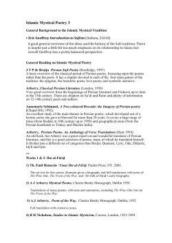 Mystical Islamic Poetry 3 Booklist PDF