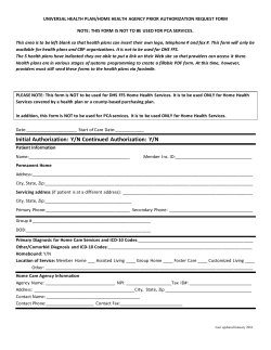 Home Health Care PA Form