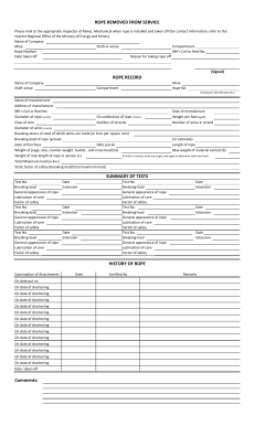 Rope Test Inspection Form