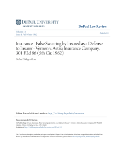 Insurance - False Swearing by Insured as a