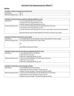 ELA End of Year Requirements for Gifted 2nd