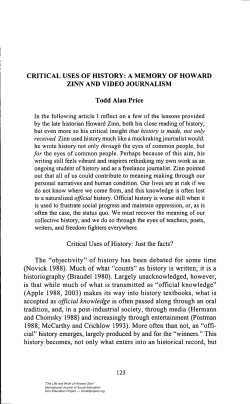 CRITICAL USES OF HISTORY