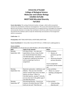 MICR*3420 - University of Guelph