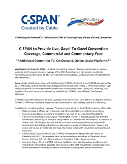 C-SPAN to Provide Live, Gavel-To