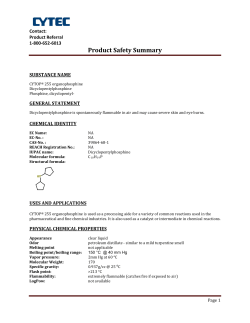 Product Safety Summary