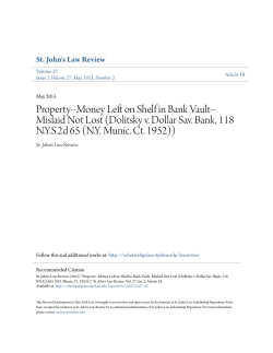 Money Left on Shelf in Bank Vault