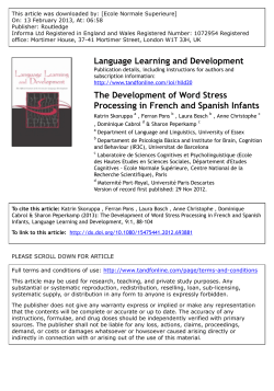 The development of word stress perception in French and Spanish
