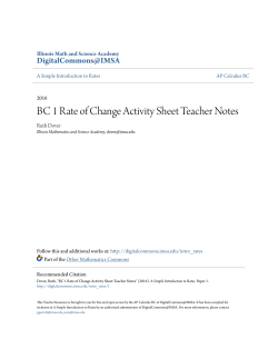 BC 1 Rate of Change Activity Sheet Teacher Notes