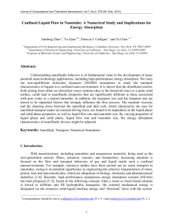 Confined Liquid Flow in Nanotube: A Numerical Study and