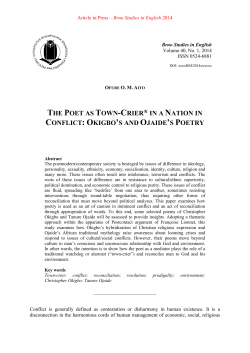 the poet as town-crier* in a nation in conflict: okigbo`s and ojaide`s