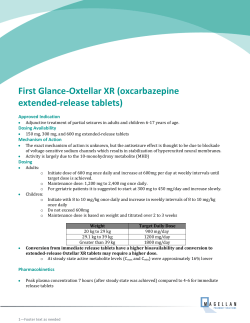 Oxtellar XR (oxcarbazepine ER)