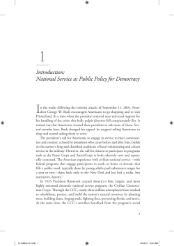 National Service as Public Policy for Democracy