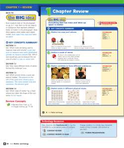 Ch. 1 Matter Review with Answer Key