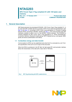 NTAG203 NFC Forum Type 2 Tag compliant IC with 144 bytes user