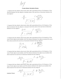 Circular Motion Calculation Review
