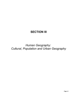 SECTION III Human Geography: Cultural
