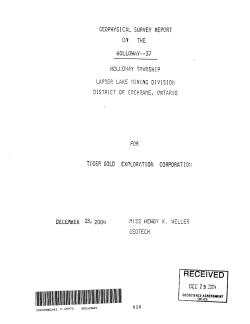 GEOPHYS SURV RPT HOLLOWAY TP