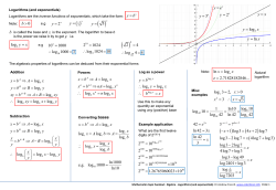 log y x = y x = 2x y = y e = 3x y = y b = x logb y x = log log log log log